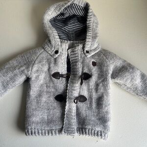 Mayoral Gray Knit Hooded Jacket